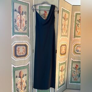 Amanda Uprichard Black Cowl Neck Maxi Dress